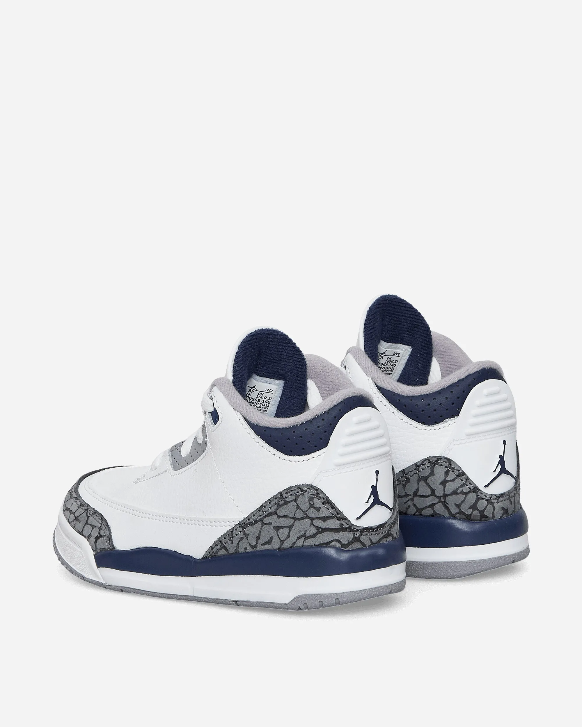 Air Jordan 3 Retro (TD) Sneakers White / Midnight Navy