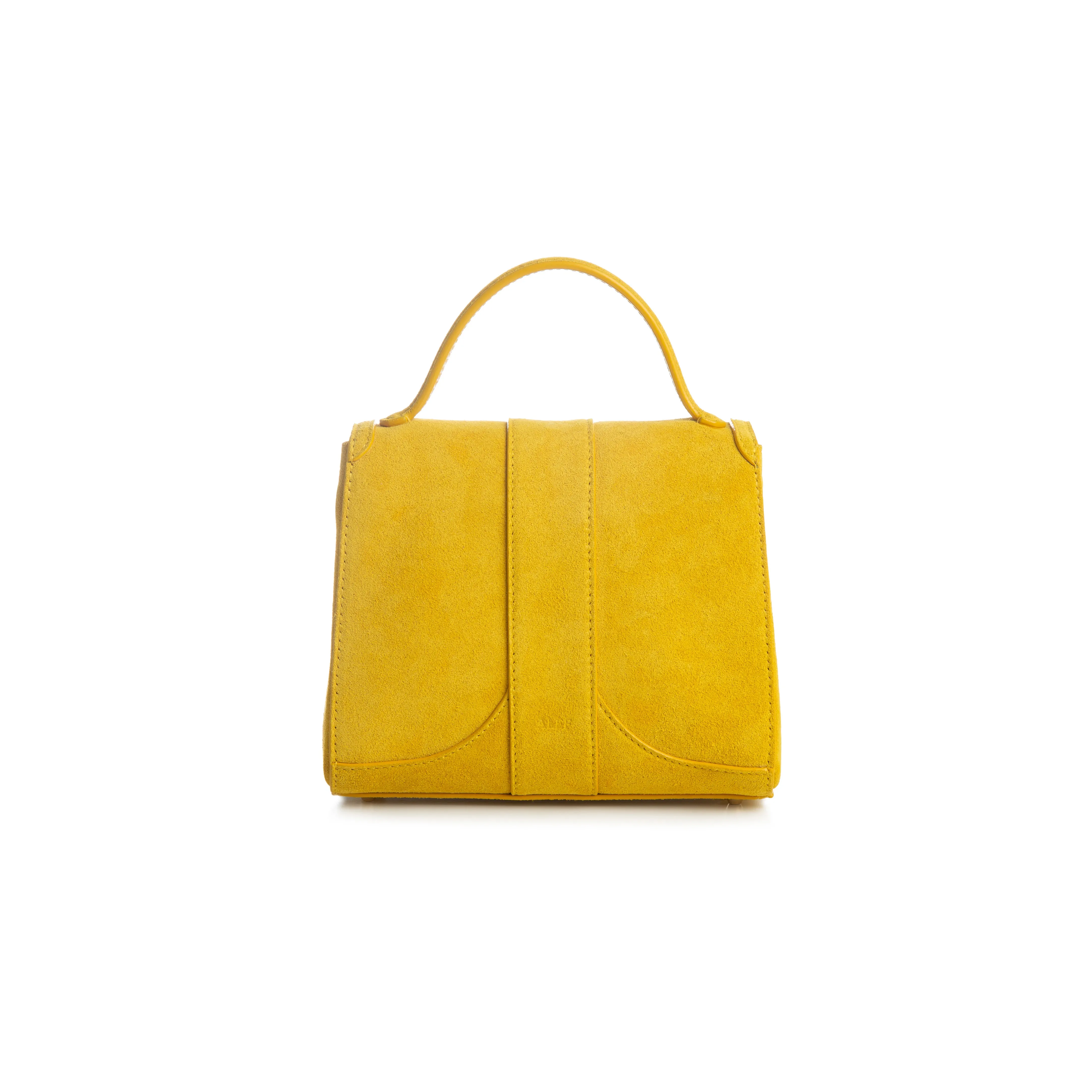 Alef Mini Aura Yellow Suede Leather Handbag