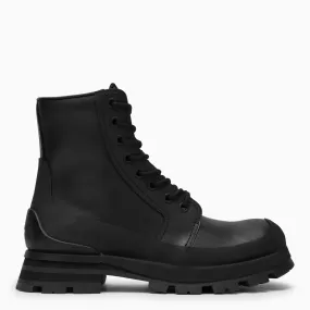 Alexander McQueen    Alexander Mc Queen Wander Black Leather Boot