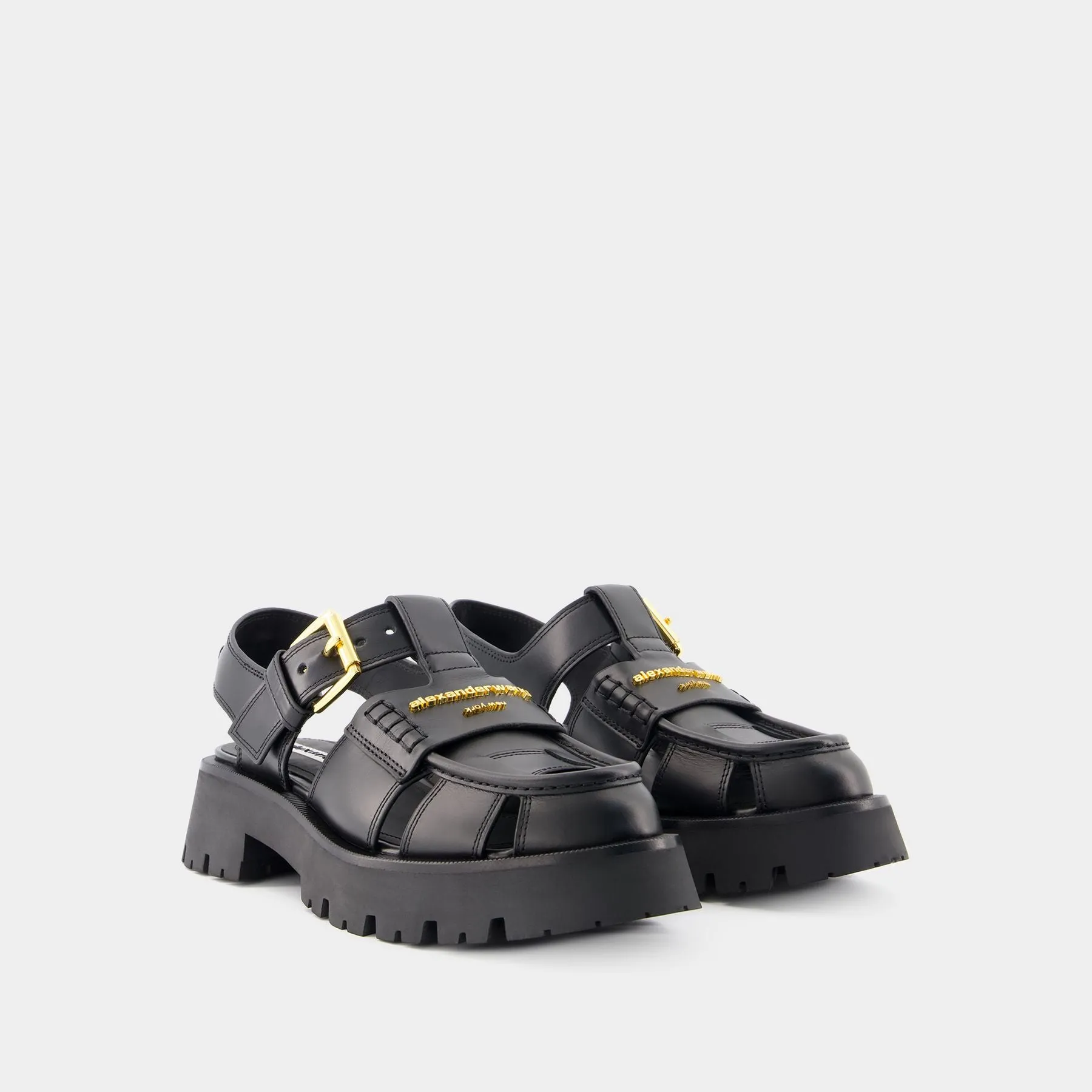 Alexander Wang  Carter Cage Sandals - Alexander Wang - Leather - Black