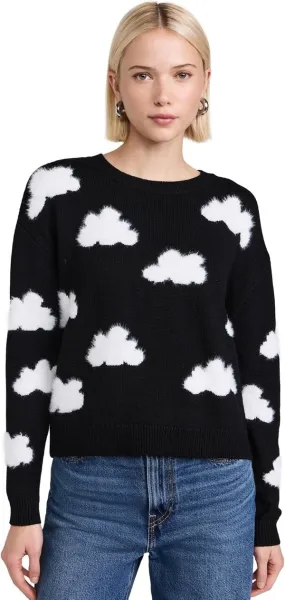 alice + olivia Gleeson Fuzzy Cloud Pullover - Black/Soft White