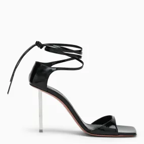 Amina Muaddi    Amina Muaddi Black Patent Leather Hailey Sandals