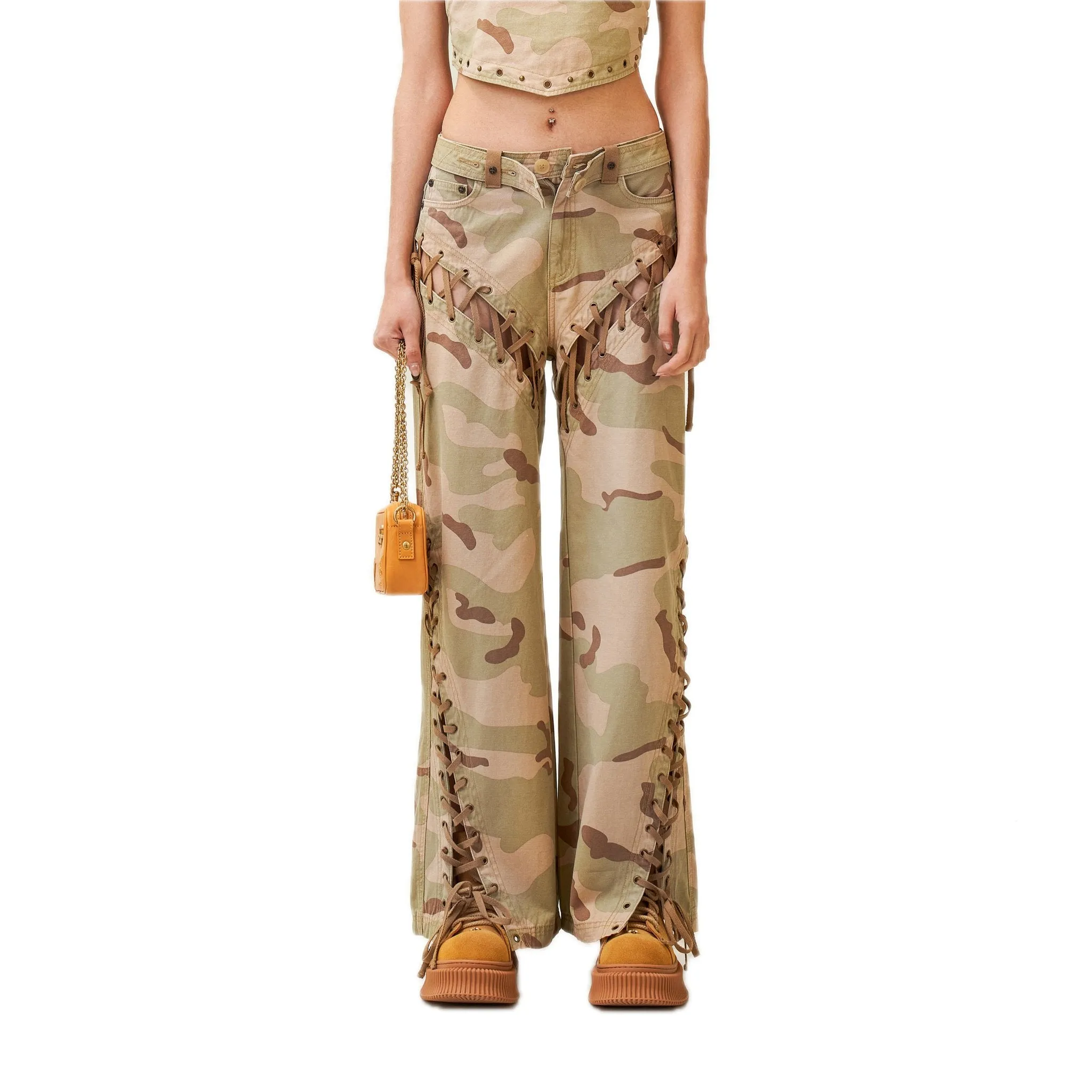 Ancient Myth Camouflage Desert Wide-Leg Jeans-