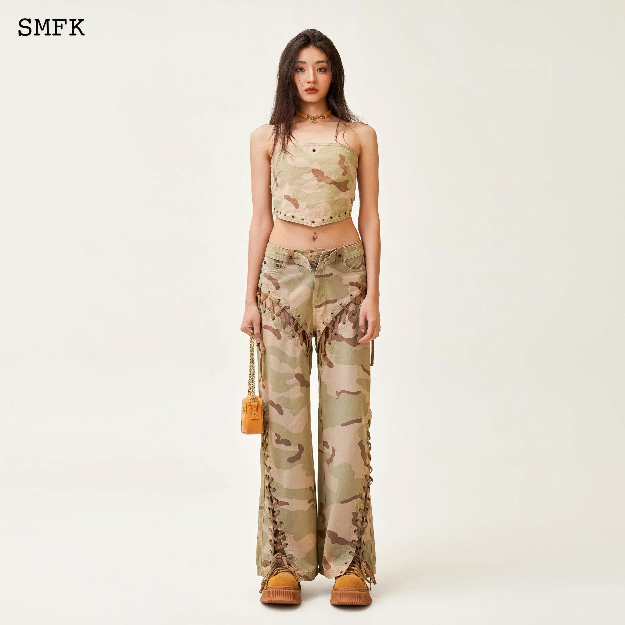 Ancient Myth Camouflage Desert Wide-Leg Jeans-