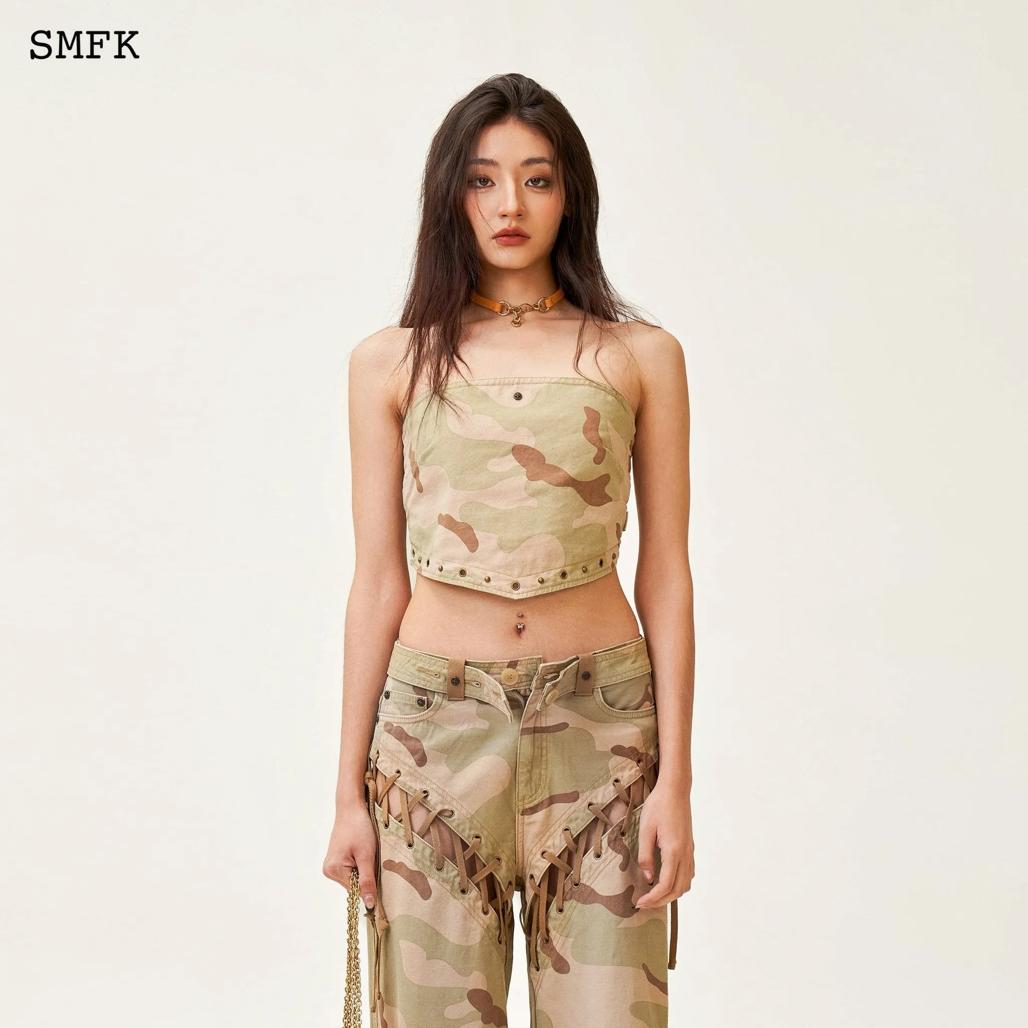 Ancient Myth Camouflage Desert Wide-Leg Jeans-