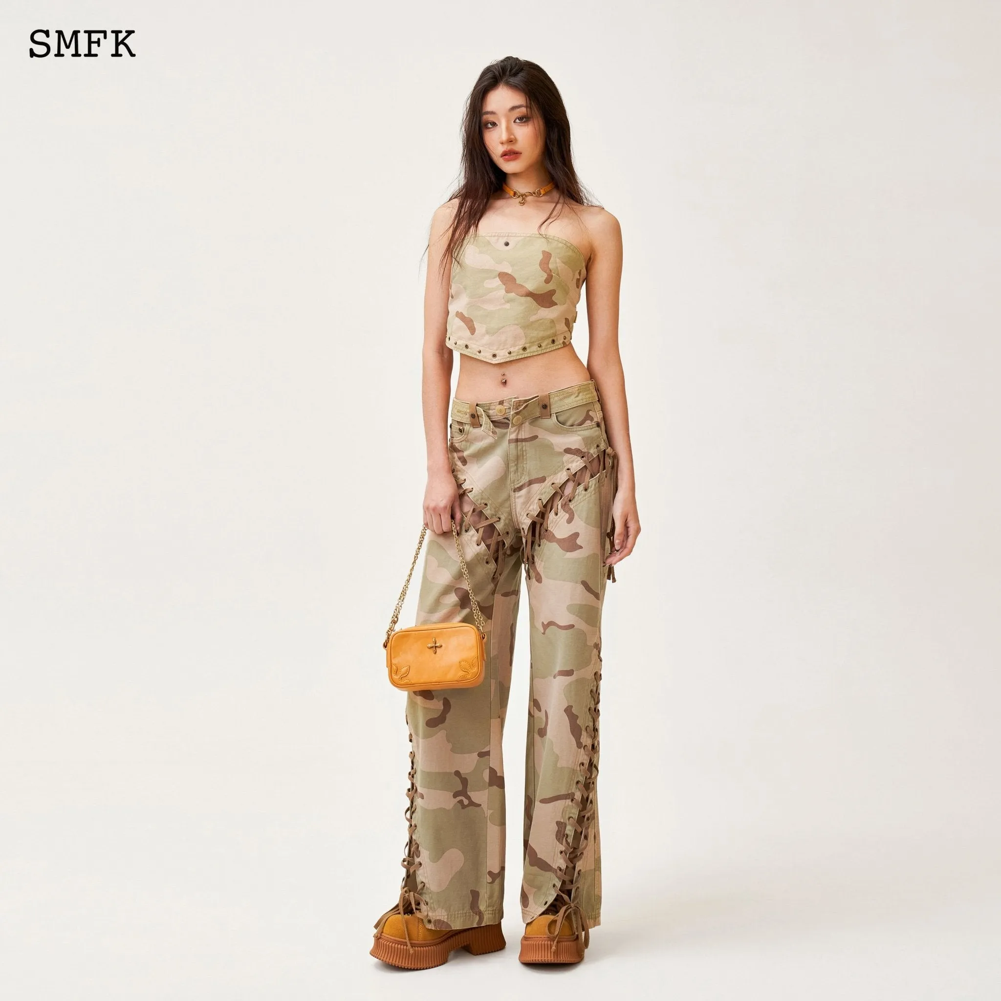 Ancient Myth Camouflage Desert Wide-Leg Jeans-