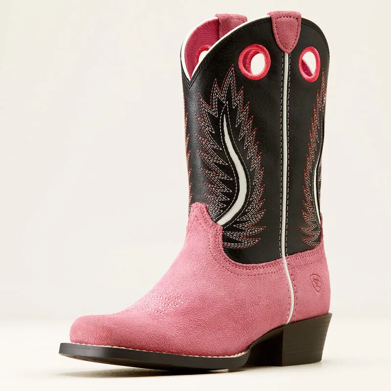 Ariat Kids Futurity Fort Worth Western Boot (Haute Pink Suede / Madison Avenue)