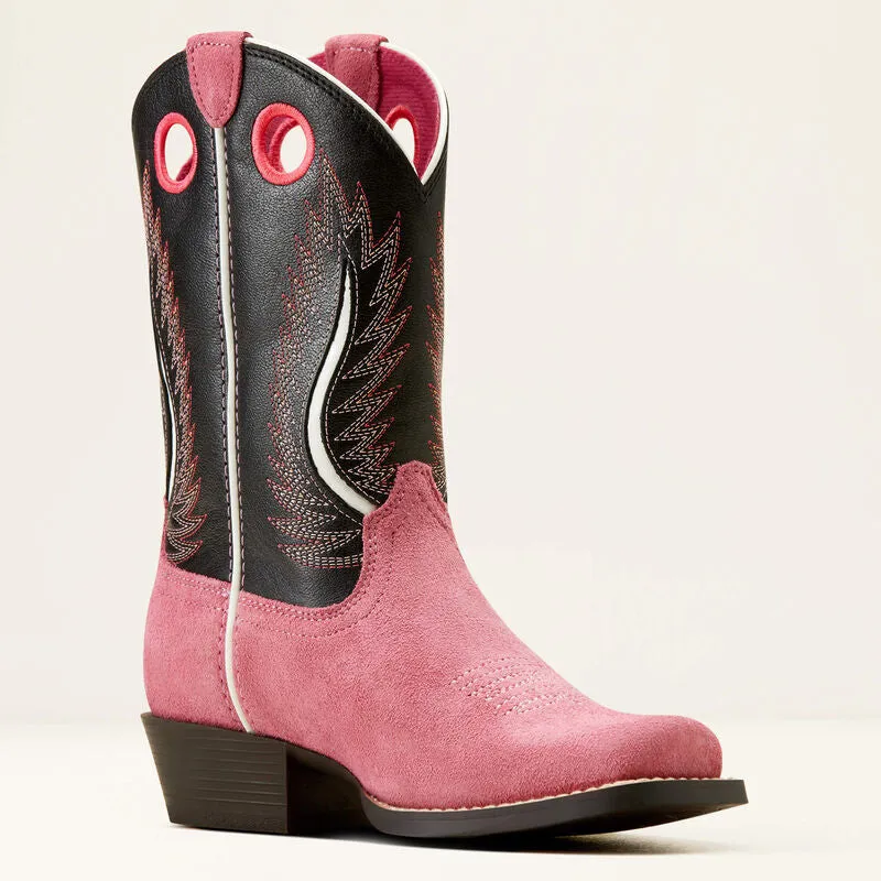 Ariat Kids Futurity Fort Worth Western Boot (Haute Pink Suede / Madison Avenue)