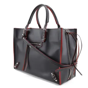 BALENCIAGA Handbag 370926 Calfskin Black, Red Paper A6 Women