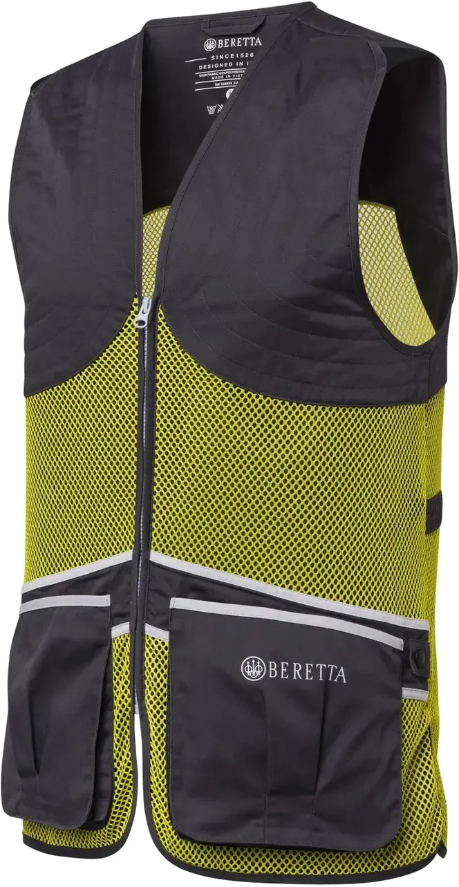 Beretta Unisex Full Mesh Vest Ice Grey & Sulphur Spring | Buy Beretta Unisex Full Mesh Vest Ice Grey & Sulphur Spring he