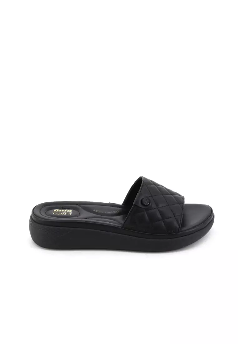 [Best Seller] BATA COMFIT Women Black Slip On Sandals - 5616283