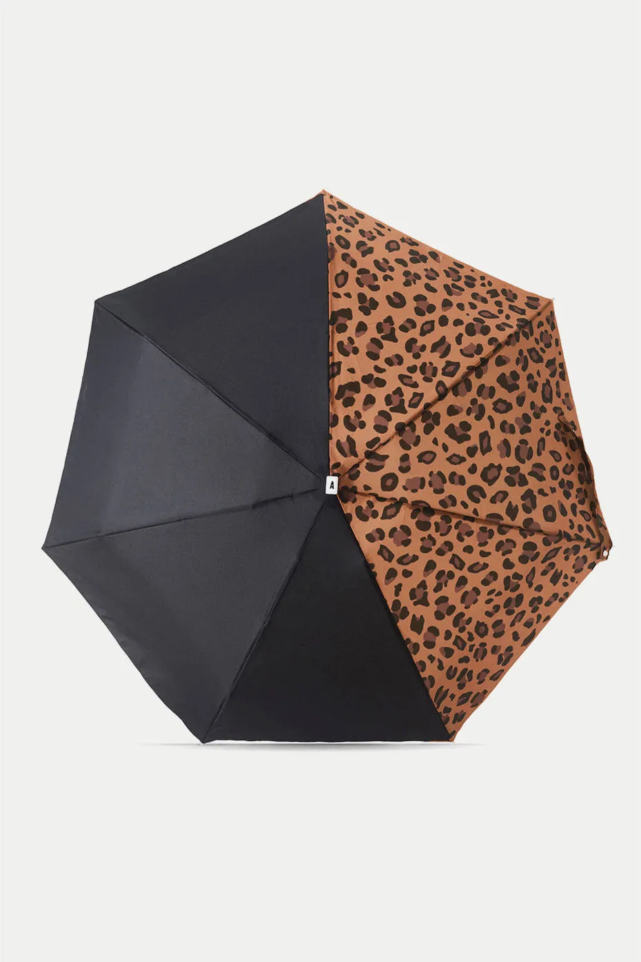 Black & Leopard Print Juliette Compact Umbrella