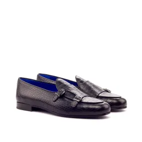 --Black Monk Slipper Shoe-