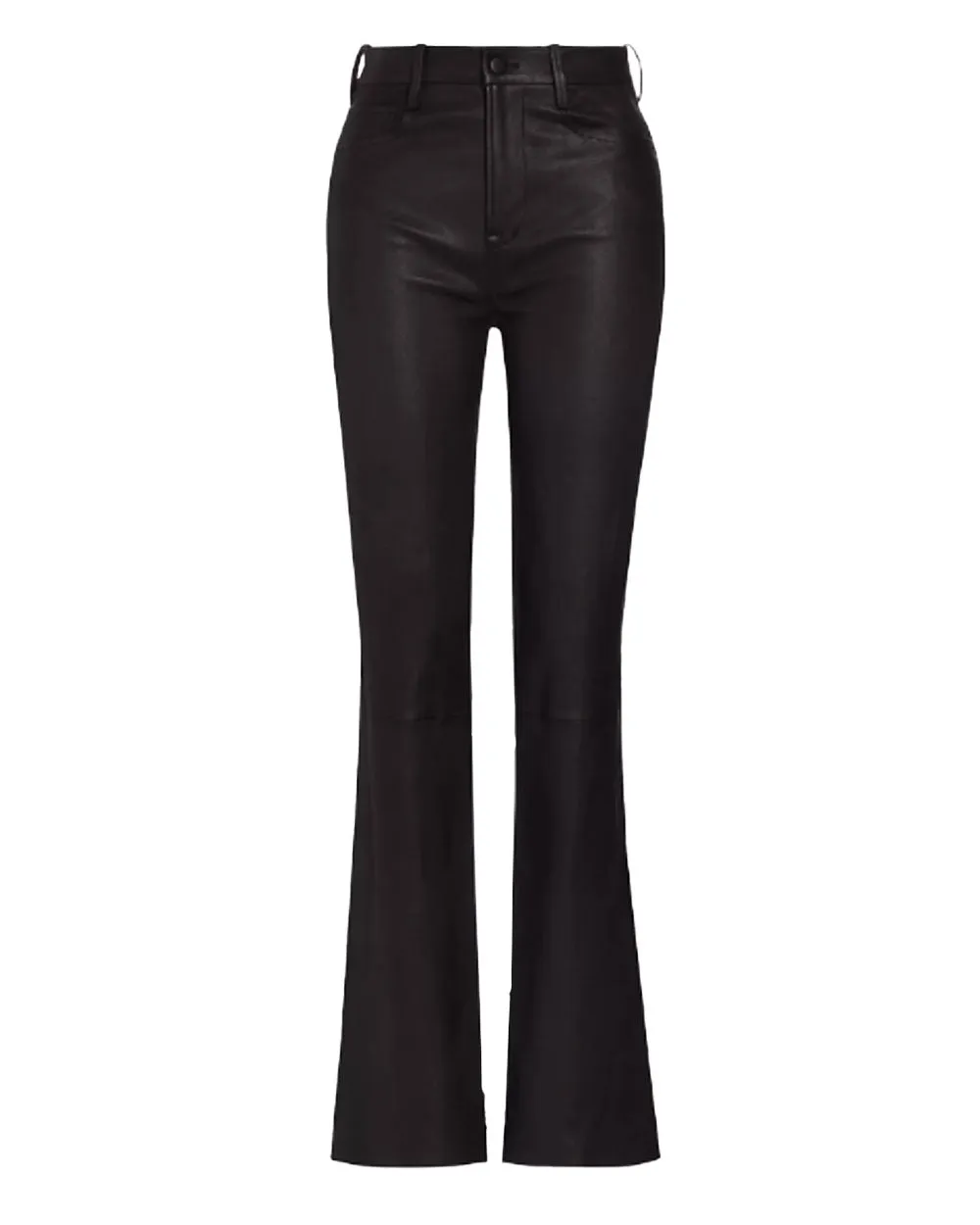 Black Stretch Boot Cut Leather Pant