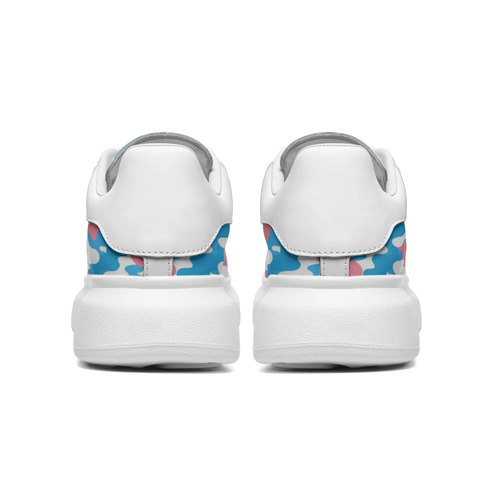 Blue Pink White Pride Camouflage Leather Sneakers