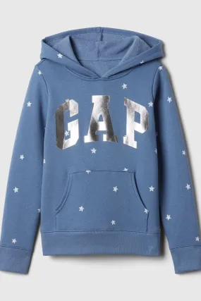 Blue Star Logo Print Overhead Hoodie (4-13yrs)