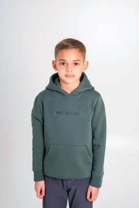 Boy's Double Embroidery Luxe Hoodie - Olive