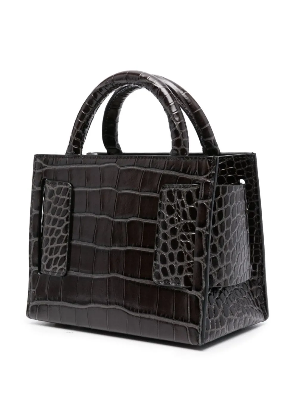 Boyy    Boyy Bobby 18 Croco Embossed Leather Handbag