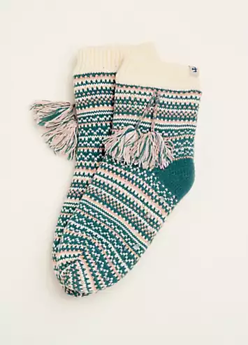 Brakeburn Fairisle Knitted Slipper Socks | Grattan