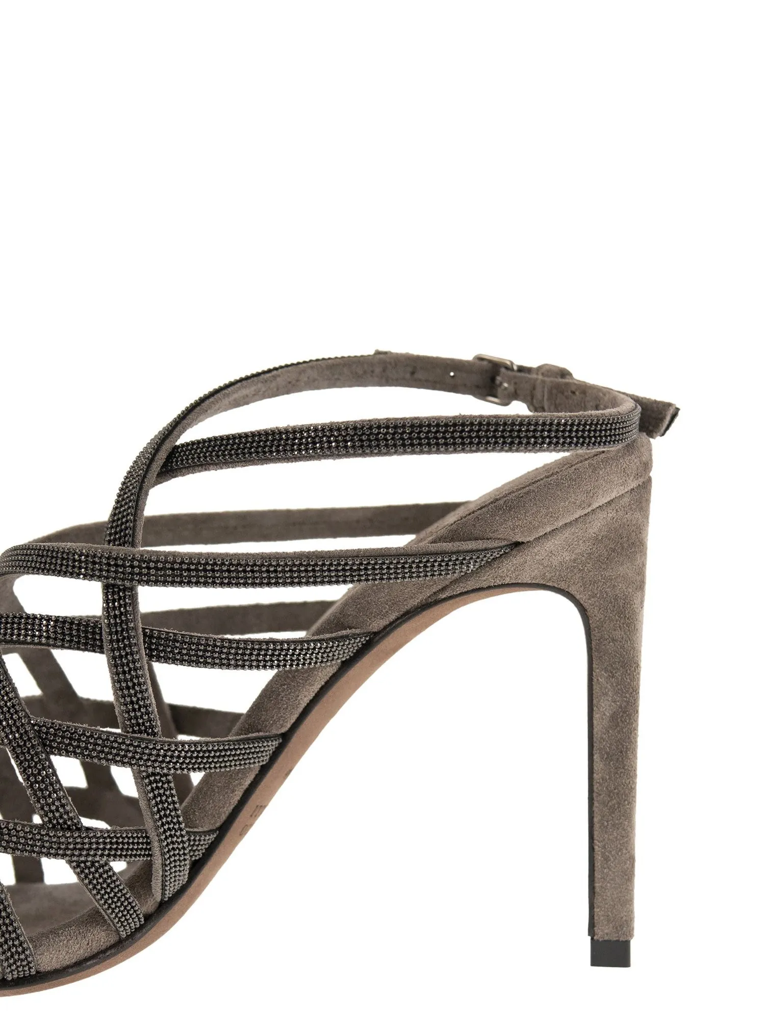 Brunello Cucinelli    Brunello Cucinelli Precious Net Suede High Sandals