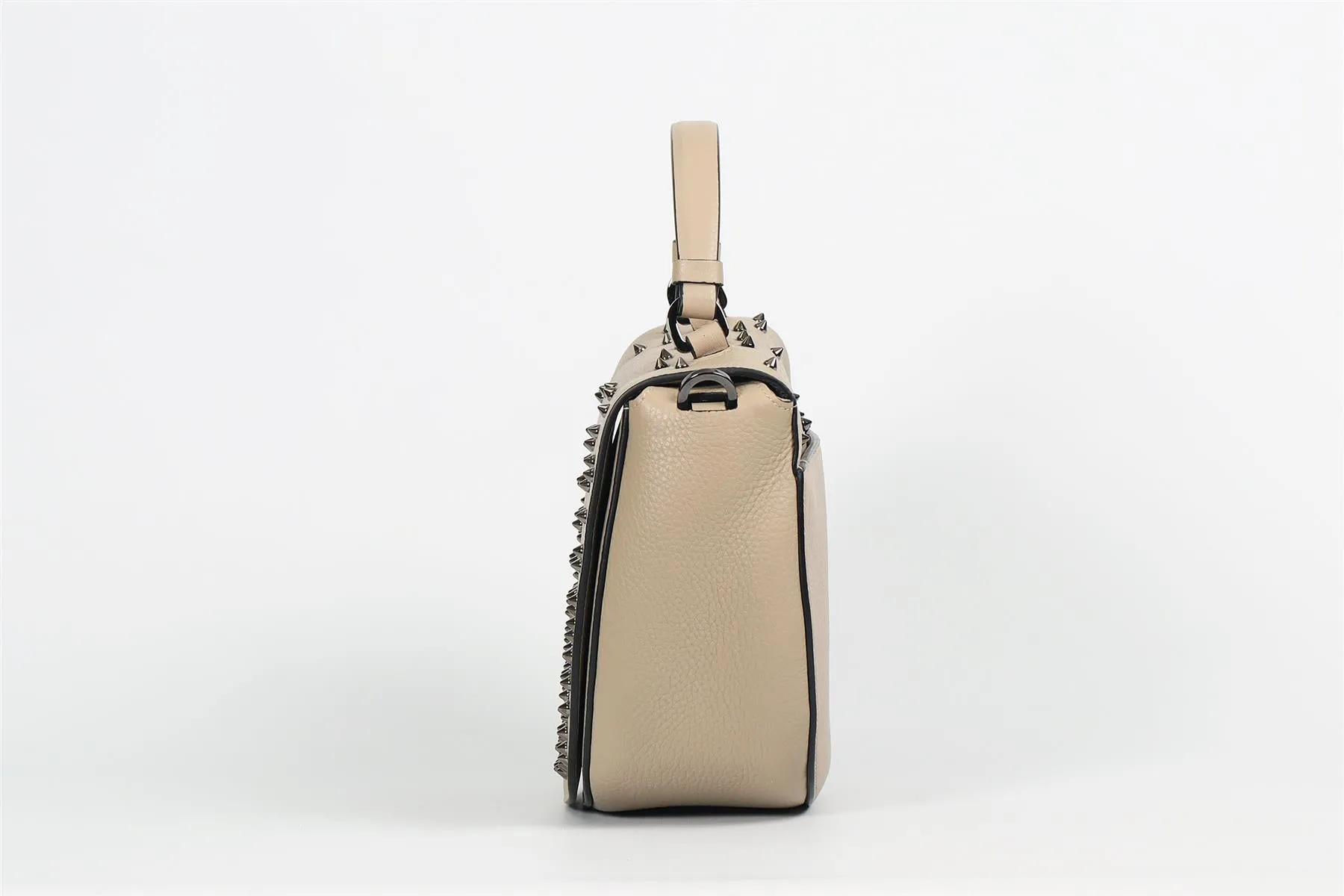 CHRISTIAN LOUBOUTIN PANETTONE SPIKED LEATHER SHOULDER BAG