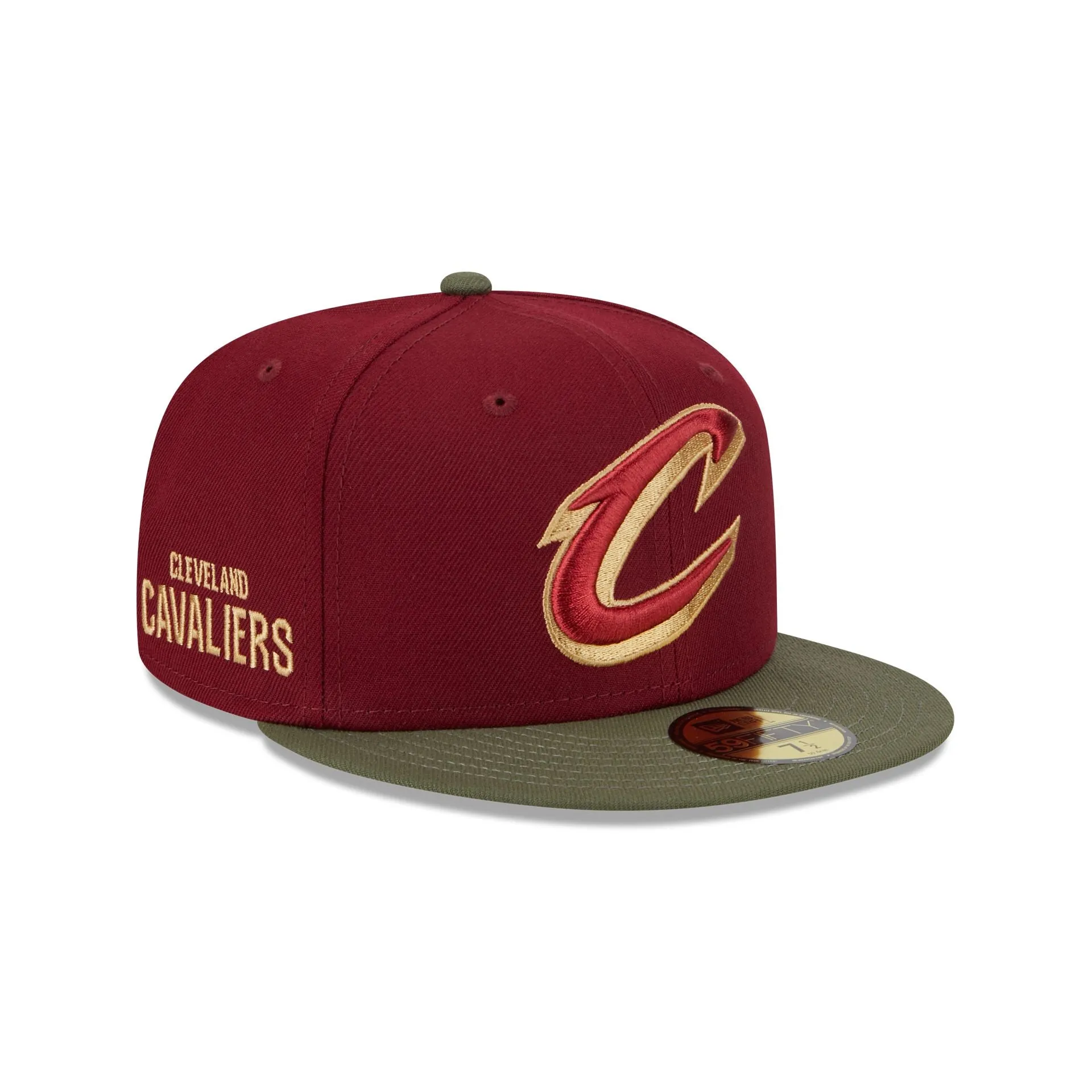 Cleveland Cavaliers Olive Visor 59FIFTY Fitted Hat