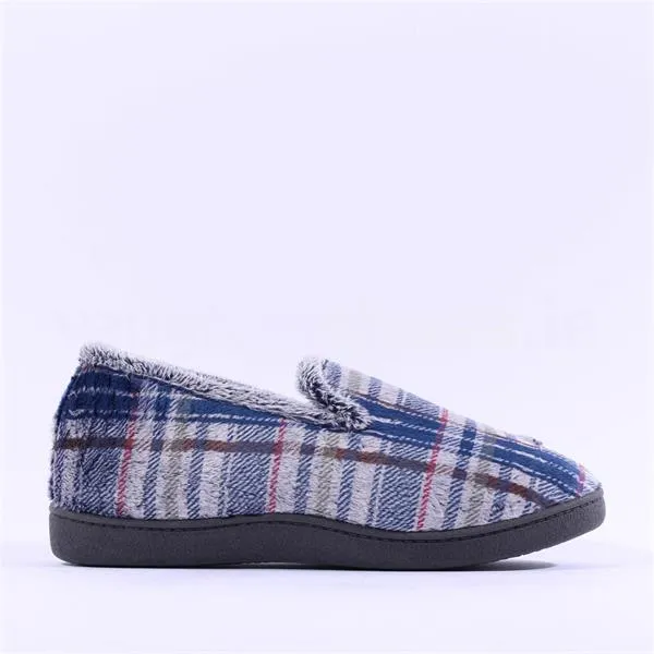 Closed House Slipper - Navy Combi