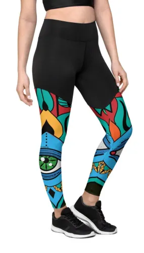 Colorful Eye Symbol Compression Leggings