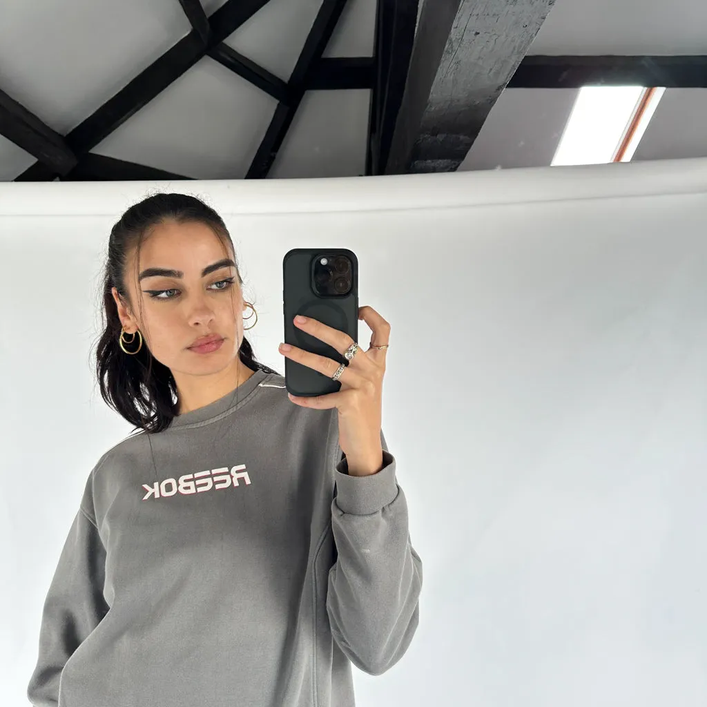 Dark Grey 90s Reebok Spellout Sweatshirt (S)