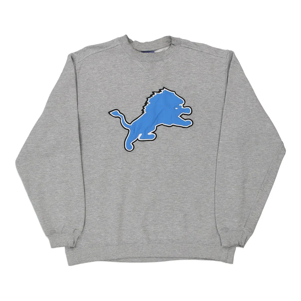 Detroit Lions Reebok NFL Sweatshirt - Medium Grey Cotton Blend