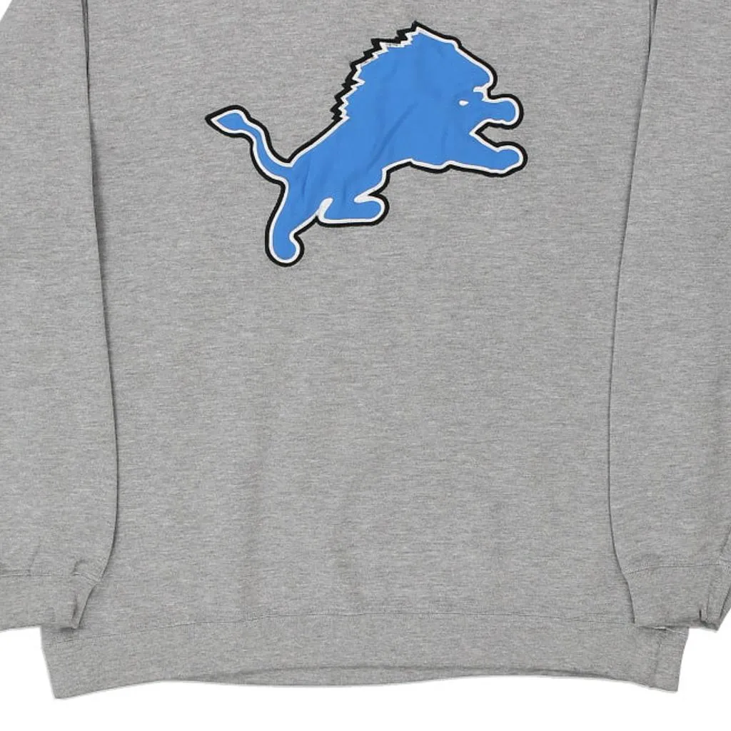 Detroit Lions Reebok NFL Sweatshirt - Medium Grey Cotton Blend