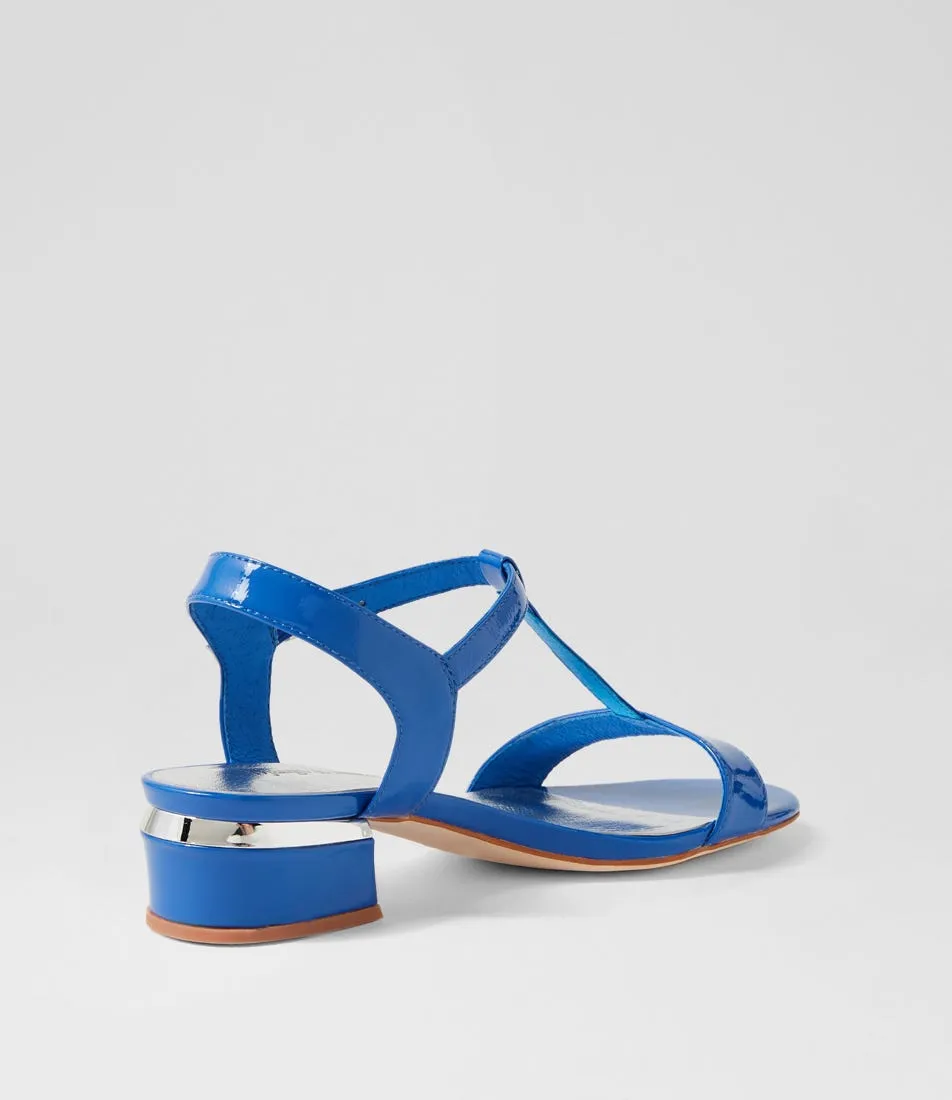 DJANGO & JULIETTE Taner Bright Blue Patent Leather Sandals