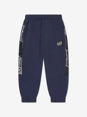 EA7 Emporio Armani Boys Train Logo Tape Joggers in Navy