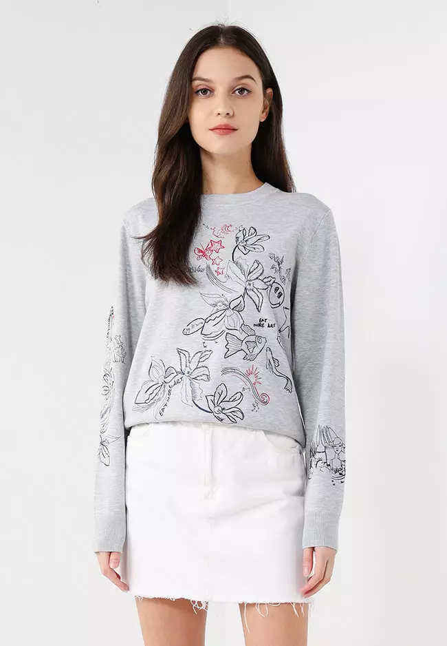 Embroidered Floral Jumper