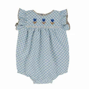 EMBROIERED BABY ROMPER FAIENCE