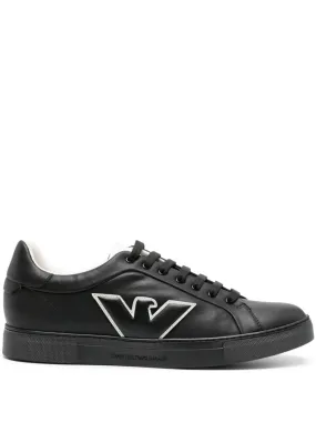 Emporio Armani    Emporio Armani Logo Leather Sneakers