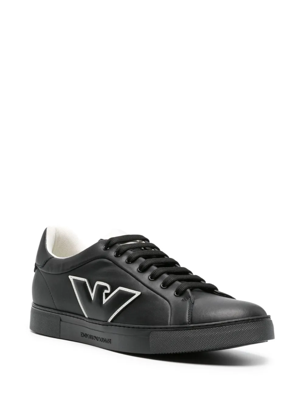 Emporio Armani    Emporio Armani Logo Leather Sneakers