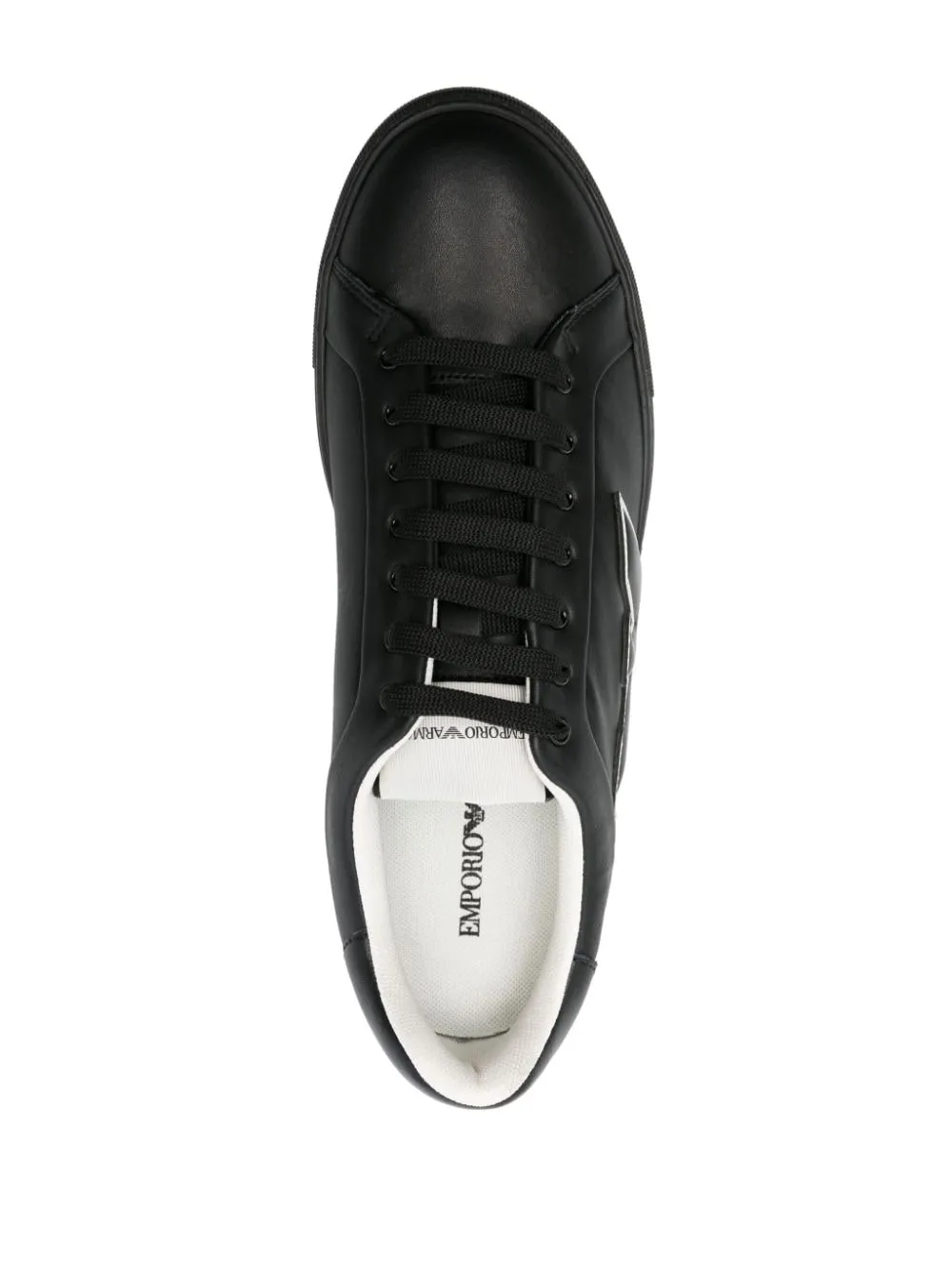 Emporio Armani    Emporio Armani Logo Leather Sneakers