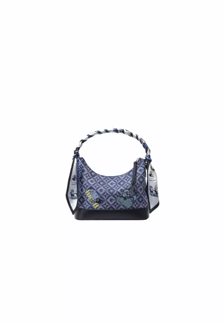 FION Minions Jacquard with Leather Hobo Bag