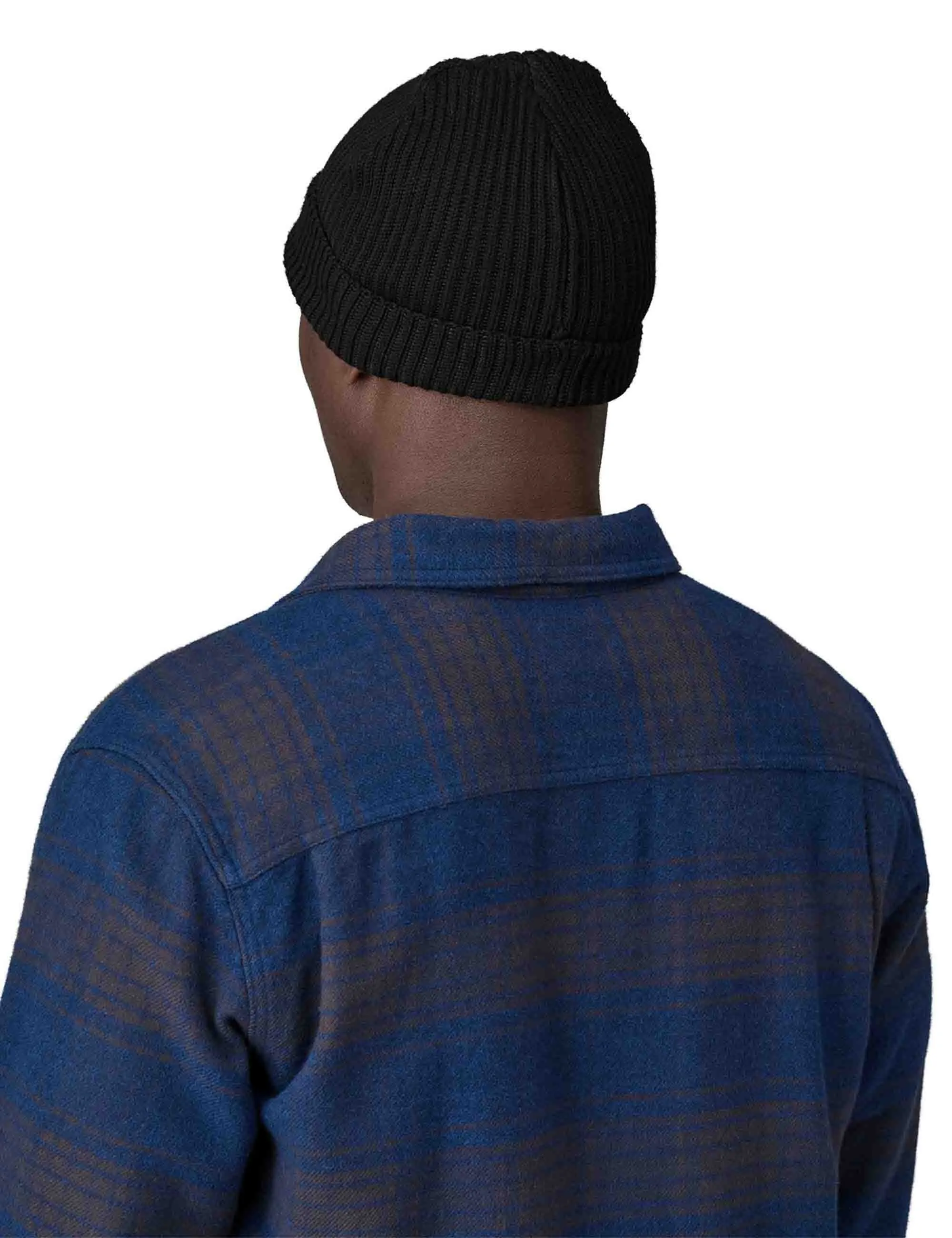 Fisherman's Rolled Beanie Hat - Black