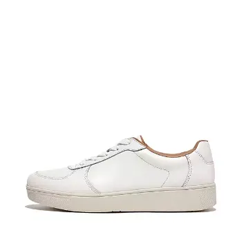 Fitflop Rally Leather Panel Sneakers | White + Black