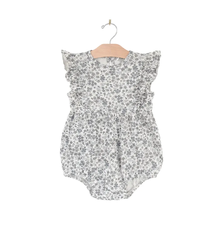 Flutter Short Sleeved Romper - Calico Floral