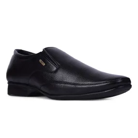 Fortune Black Formal Non Lacing Shoes For Men HOL-132E By Liberty