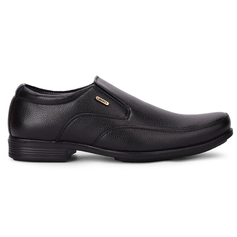 Fortune Black Formal Slip on Shoes For Men UVL-34 By Liberty