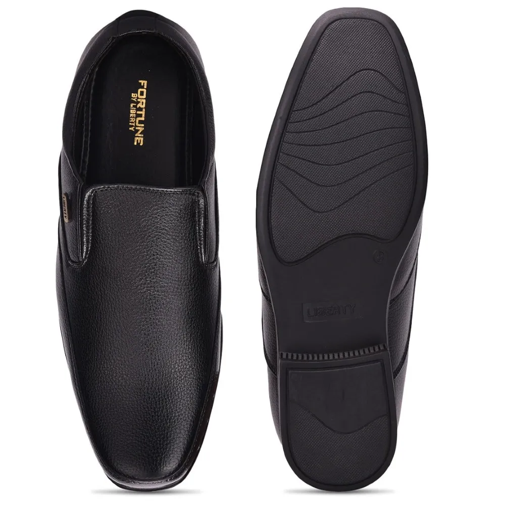 Fortune Black Formal Slip on Shoes For Men UVL-34 By Liberty