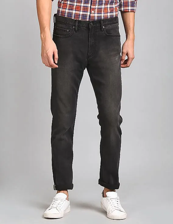 GAP Men Black Skinny Fit Dark Wash Jeans