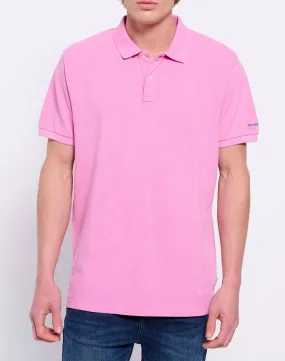 Garment dyed polo shirt with embroidery