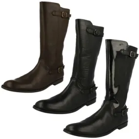 Girls Startrite Flat Knee High Boot with Buckle Details Cavaletti