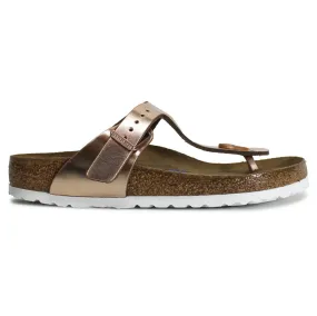 Gizeh Metallic Copper Women's Leather Soft Footbed  Toe Post Sandals