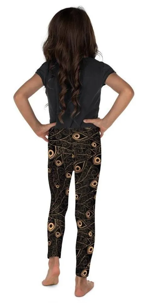 Golden Art Deco Pattern Kid's Leggings